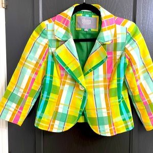 Cropped blazer in vivid colors